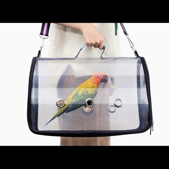 Final Sale Portable Bird Carrier Travel Cage Pet Mesh Folding Breathable Bag M - Picture 4 of 13